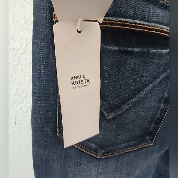 Hudson NWT Brix High-Rise Cropped Flared Stretch Denim Dark Wash Jeans Size 27 - Picture 6 of 10
